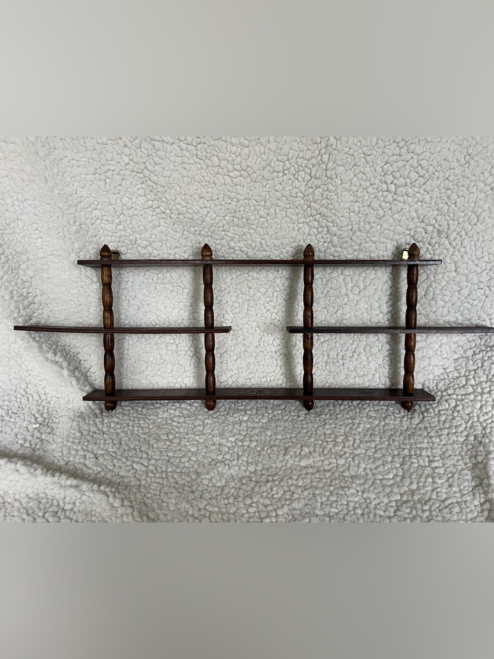 Vtg Wooden Spindle Wall Display Shelf Rack For Small Knick Knack 25"X 9โ x 1.5โ